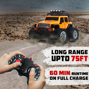Wembley Monster Truck Remote Control Rc Car Offroad High Speed Racing Car For Kids With 2 Speed And 4 Headlight Modes