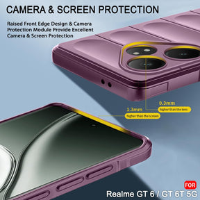 Protect Liquid Silicon Back Cover Case for Realme GT 6 / GT 6T 5G | Shockproof Military Grade Protection | Micro-Fibre Cloth On Inner Side | Anti-Slip Grip Realme GT 6T 5G Back Case