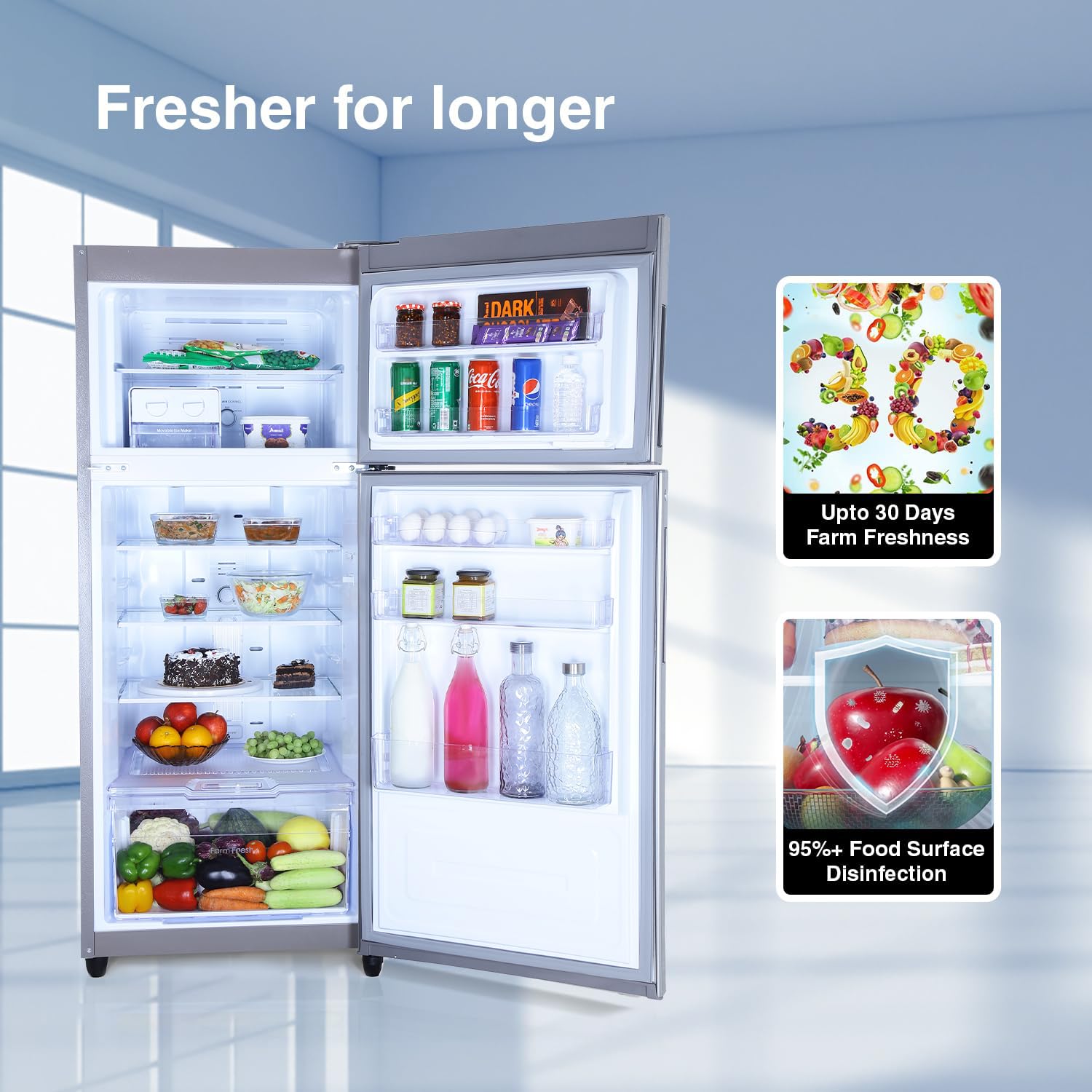 Godrej 223 L 2 Star Nano Shield Technology, Inverter Frost Free Double Door Refrigerator