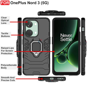 Protect Rugged Oneplus Nord 3 (5G) Defender Case | Rotating Ring Holder & Kickstand in-Built | Military Grade Armor