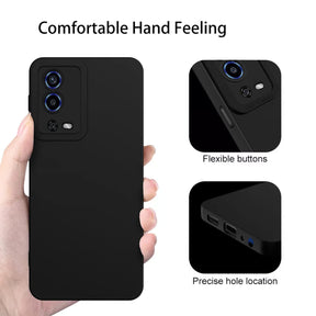 Protect Oppo A55 Back Cover Soft Matte Liquid Silicone TPU | Camera Protection | Shockproof Slim Back Case