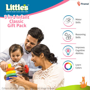 Little's 3 in 1 Infant Classic Gift Pack I Activity & Learning Toys for Babies I Multicolour I Infant & Preschool Toys