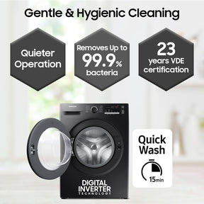 Samsung 9 kg, 5 Star, Hygiene Steam with Inbuilt Heater, Digital Inverter, Fully-Automatic Front Load Washing Machine