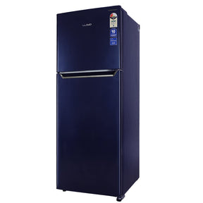 Lloyd Refrigerator 2 Star Automatic Double Door 310 L 2 Star Inverter Metallic Navy Toughened Glass