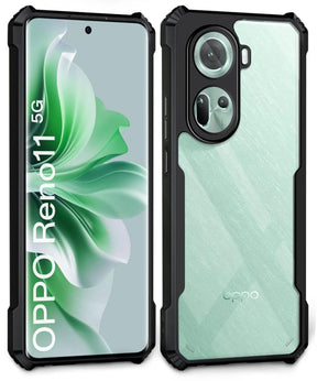 Protect Shock Proof Clear Back Case Mobile Cover for Oppo Reno 11 5G (Hard | Hybrid PC + TPU | Full Armour Device & Camera Protection