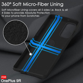 Protect Liquid Silicone Back Cover Case for OnePlus 9R 5G | Soft Micro-Fibre Lining Inside | Camera Protection Bump | Shockproof Back Cover