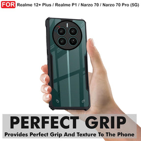 Protect Case for Realme P1  Back Case Cover | Camera Protection Shockproof | Acrylic Crystal Clear 360 Degree Protection