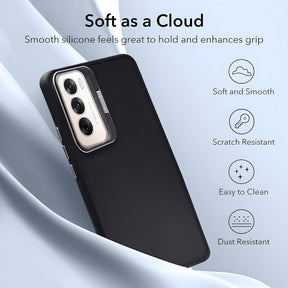 Protect Silicone Back Cover Case for Oppo Reno 12 5G with Camera Stand | Shockproof TPU | Stylish Protective Design | Slim Fit | Ultra Matte |Oppo Reno 12 5G Back Cover