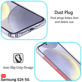 Protect  Back Cover Soft Case for Samsung Galaxy S24 5G | Best Camera Protection | Inbuilt Dust Plugs & Anti-Slip Grip | Ultra Clear Slim Back Cover Case