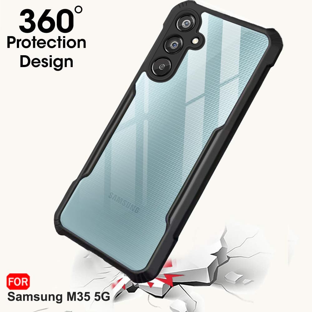 Protect Shockproof Crystal Clear Back Cover Case for Samsung Galaxy M35 5G | 360 Degree Protection | Protective Design | Transparent Back Cover Case