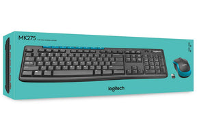 Logitech MK275 Mouse & Keyboard Combo, Spill-resistant Design Wireless Laptop Keyboard