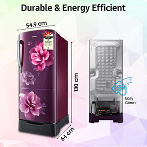 Samsung 183 L, 4 Star, Digital Inverter, Direct-Cool Single Door Refrigerator
