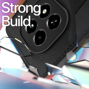 Protect Flexible Pu Leather | Full Camera Protection | Raised Edges | Super Soft-Touch | Bumper Case for Realme C63 5G