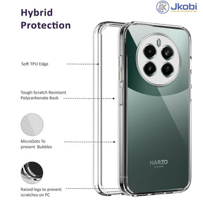 Protect Back Cover for Realme Narzo 70 Pro (Silicone Clear Shockproof Case with Camera Protection | Soft and Flexible | Transparent