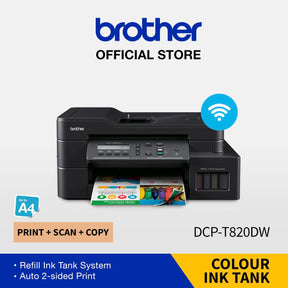 brother DCP-T820DW Multi-function WiFi Color Ink Tank Printer with Auto Duplex feature ideal for Home & Office Usage