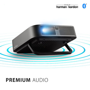 ViewSonic M2e (1000 lm) Portable with 1920X1080p Resolution, 100'' Maximum Display, Auto Focus+ WiFi+ Bluetooth+6W Harman Kardon Speaker, Bluetooth ,HDMI, USB Type-C Connectivity LED Projector