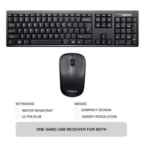 Lenovo KB MICE_BO combo 100 Eng Wireless Laptop Keyboard