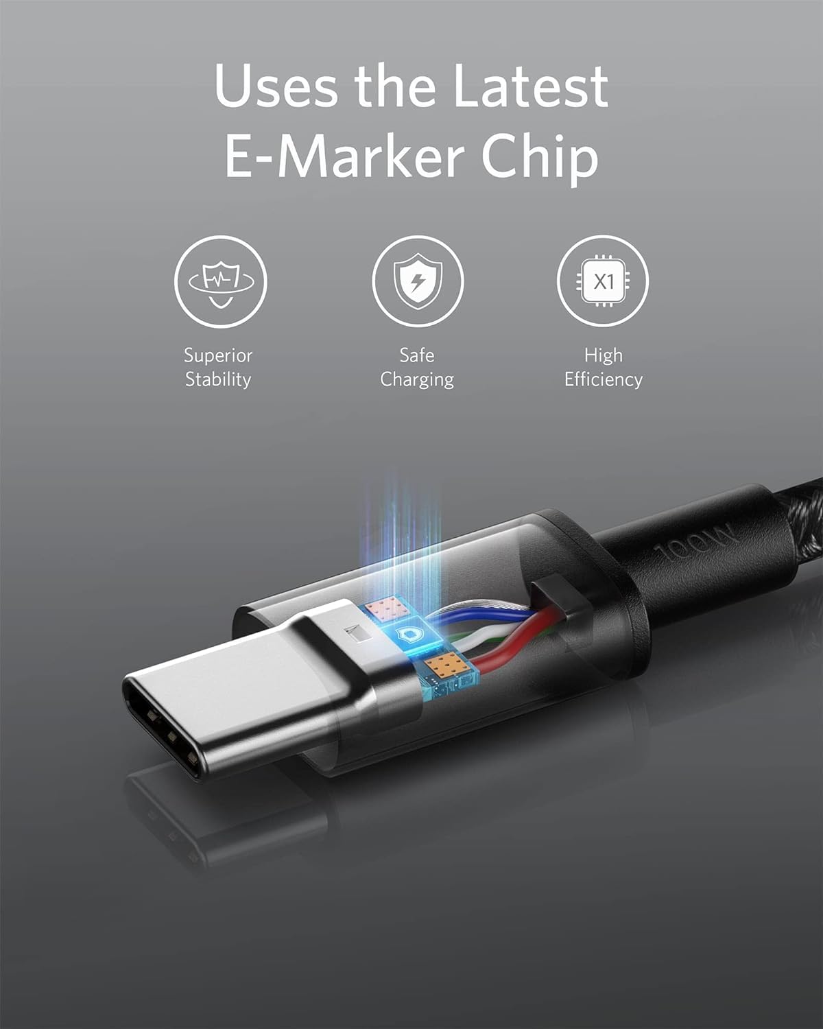 Anker 313 USB C to USB C Cable (6ft 100W), USB 2.0 Type C Charging Cable Fast Charge Data Cable