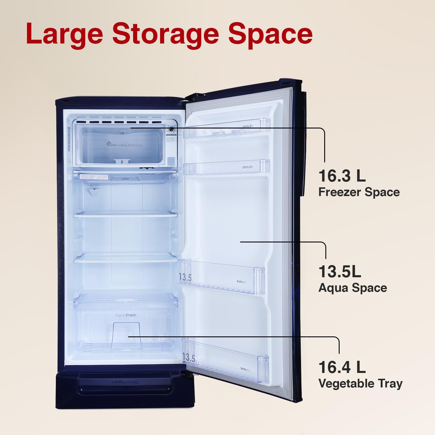 Godrej 180 L 5 Star Turbo Cooling Technology, 24 Days Farm Freshness Direct Cool Single Door Refrigerator