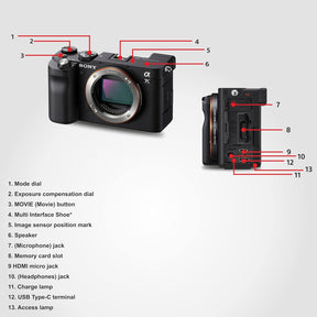SONY Alpha ILCE-7C Full Frame Mirrorless Camera Body Featuring Eye AF and 4K movie recording