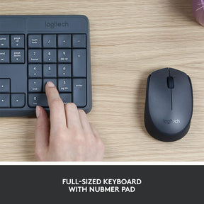 Logitech MK235 Full-Sized, 15 FN Keys, 3-Year Battery Life Combo Mouse and Wireless Laptop Keyboard