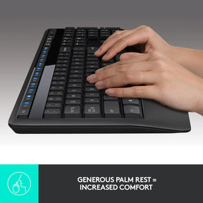Logitech MK345/Wireless Compact,Win Mac,Desktop,Tablet,Smartphone,LaptopCompatible Wireless Laptop Keyboard  (Black)