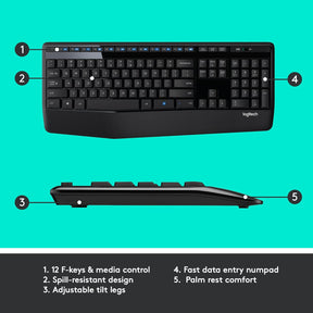 Logitech MK345/Wireless Compact,Win Mac,Desktop,Tablet,Smartphone,LaptopCompatible Wireless Laptop Keyboard  (Black)