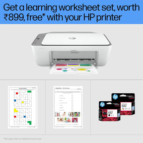 HP DeskJet Ink Advantage 2776 Multi-function WiFi Color Inkjet Printer with Voice Activated Printing Google Assistant and Alexa with Copy, Scan, Bluetooth, USB, Simple setup with HP Smart App, Ideal for Home  (Ink Cartridge)