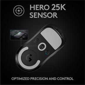 Logitech G PRO X Superlight / Hero 25K Sensor, Adj DPI 25.6K DPI, 5 Programmable Buttons Wireless Optical Gaming Mouse