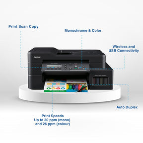 brother DCP-T820DW Multi-function WiFi Color Ink Tank Printer with Auto Duplex feature ideal for Home & Office Usage