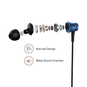 Mi Earphones with Mic, Ultra Deep Bass & Metal Sound Chamber Wired Earphone