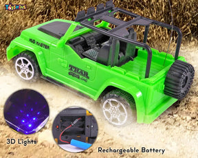 Toyshine 1:18 RC Scale Remote Control Rechargeable Wireless Toy Jeep with Lights