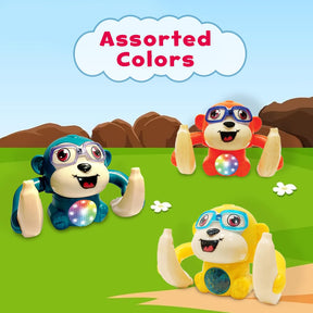 Wembley Dancing Monkey Musical Toy for Kids Baby Spinning Rolling Doll Tumble Toy with Voice Control Musical Light and Sound Effects with Sensor - ISI Mark - Multicolor