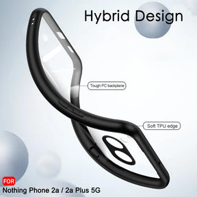 Protect Ultra-Hybrid Shockproof Back Cover Case for Nothing Phone 2a Plus  | Camera Protection Bump | Hard Back Cover for Nothing Phone 2A (PC & TPU, Crystal Clear Back, Black Sides)