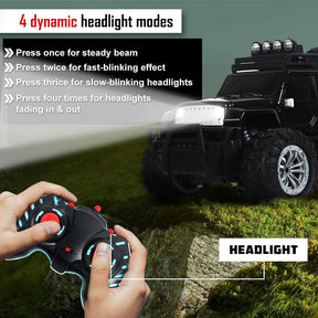 Wembley Monster Truck Remote Control Rc Car Offroad High Speed Racing Car For Kids With 2 Speed And 4 Headlight Modes