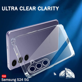 Protect  Back Cover Soft Case for Samsung Galaxy S24 5G | Best Camera Protection | Inbuilt Dust Plugs & Anti-Slip Grip | Ultra Clear Slim Back Cover Case