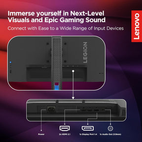Lenovo R-Series Full HD IPS Panel with 99%sRGB, 90% DCI-P3, 3Wx2 Built-in Speakers, 2xHDMI 2.1,1xDP, Tilt/Swivel/Pivot/Height Adjustable Stand Gaming Monitor