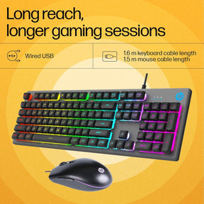 HP KM300F Wired USB Gaming Keyboard and Mouse Combo Set (8AA01AA#ACJ) Wired USB Gaming Keyboard