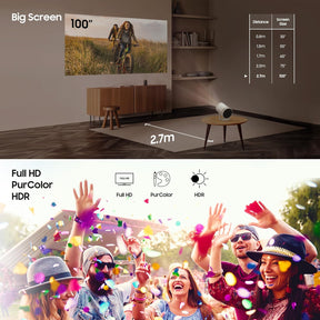 SAMSUNG SP-LFF3CLAXXXL (2300 lm / Wireless / Remote Controller) Portable The Freestyle 2nd Gen with HDR 10+, Wi-Fi, Premium 360 Degree Sound, All Round Design, Instant Setup, In-Built OTT Apps, Compact Smart LED Projector