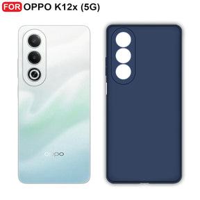 Protect Oppo K12x (5G) Back Cover | Camera Bump Protection & Inner Velvet Fabric Lining | Ultra Slim Matte Soft Rubberised Case Cover