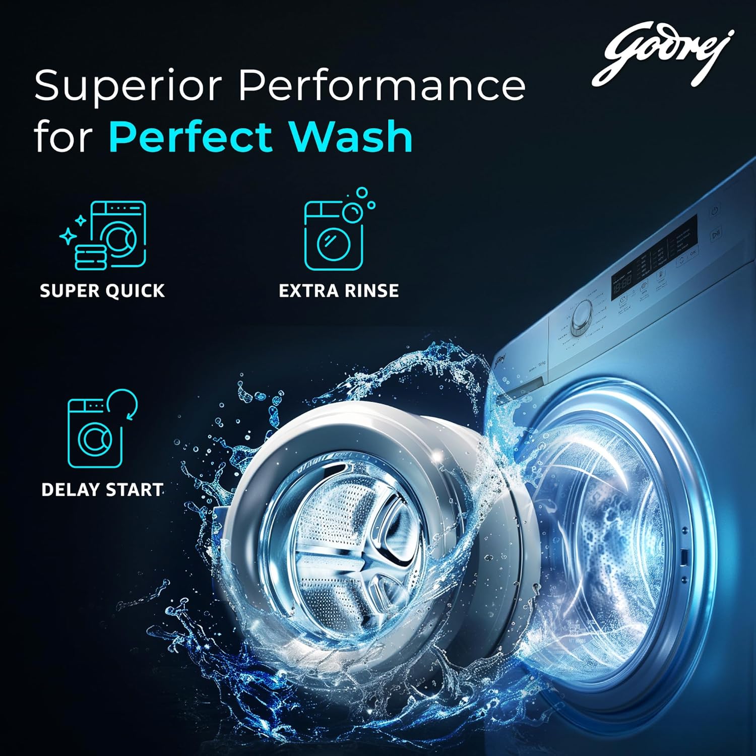 Godrej 7 Kg 5 Star, With AI Tech, I-Sense Technology Fully-Automatic Front Load Washing Machine