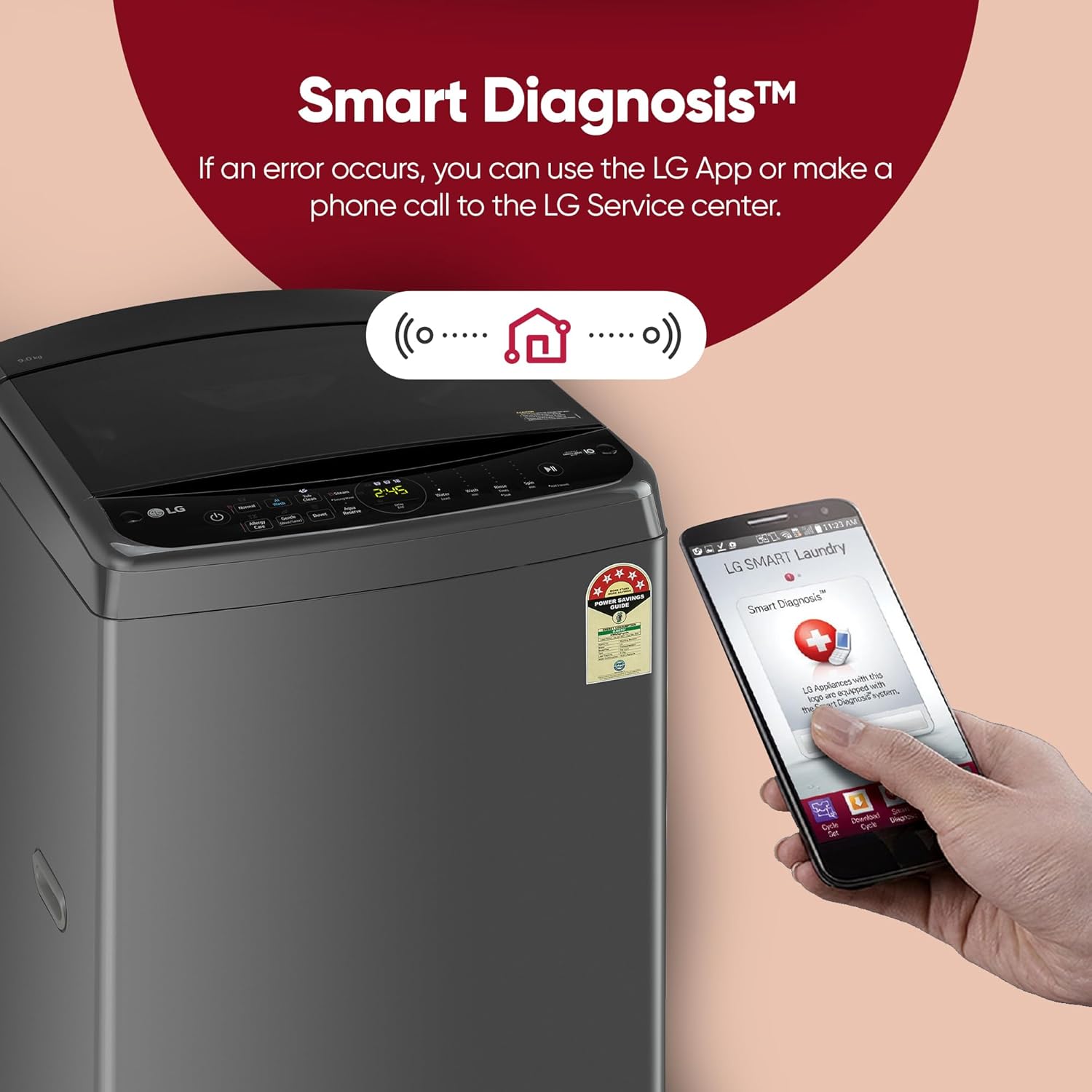 LG 9.0 Kg, 5 Star, AI Direct Drive Technology, Steam Wash for Allergy Removal, Fully-Automatic Top Loading Washing Machine