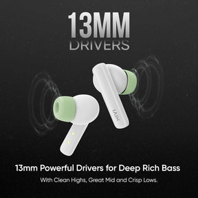 Mivi DuoPods K2 TWS,AI-ENC,40Hr Playtime,13mm Bass,Made in India Bluetooth Earbuds